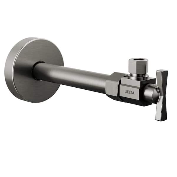 1/2 in. x 7.56 in. L Black Stainless Brass Angled Supply Stop Valve