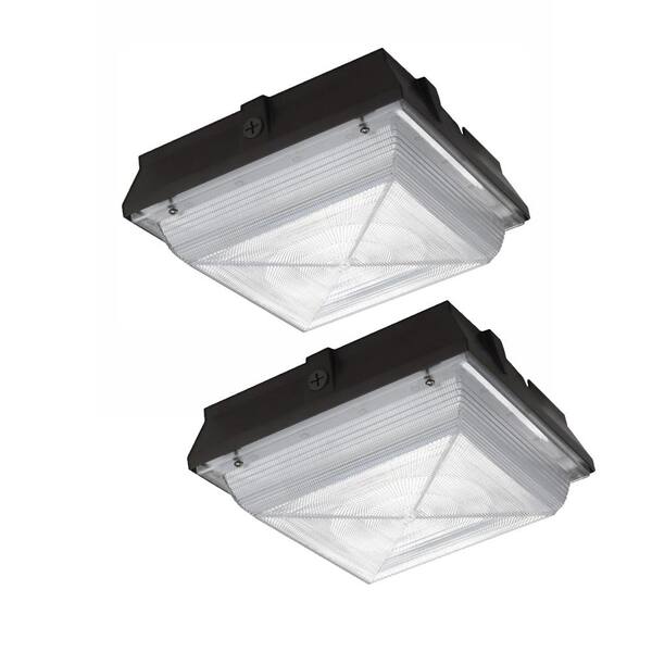 PROBRITE 350-Watt Equivalent Integrated Outdoor LED Security Light, 5200 Lumens, Ceiling/Canopy Security Lighting (2-Pack)
