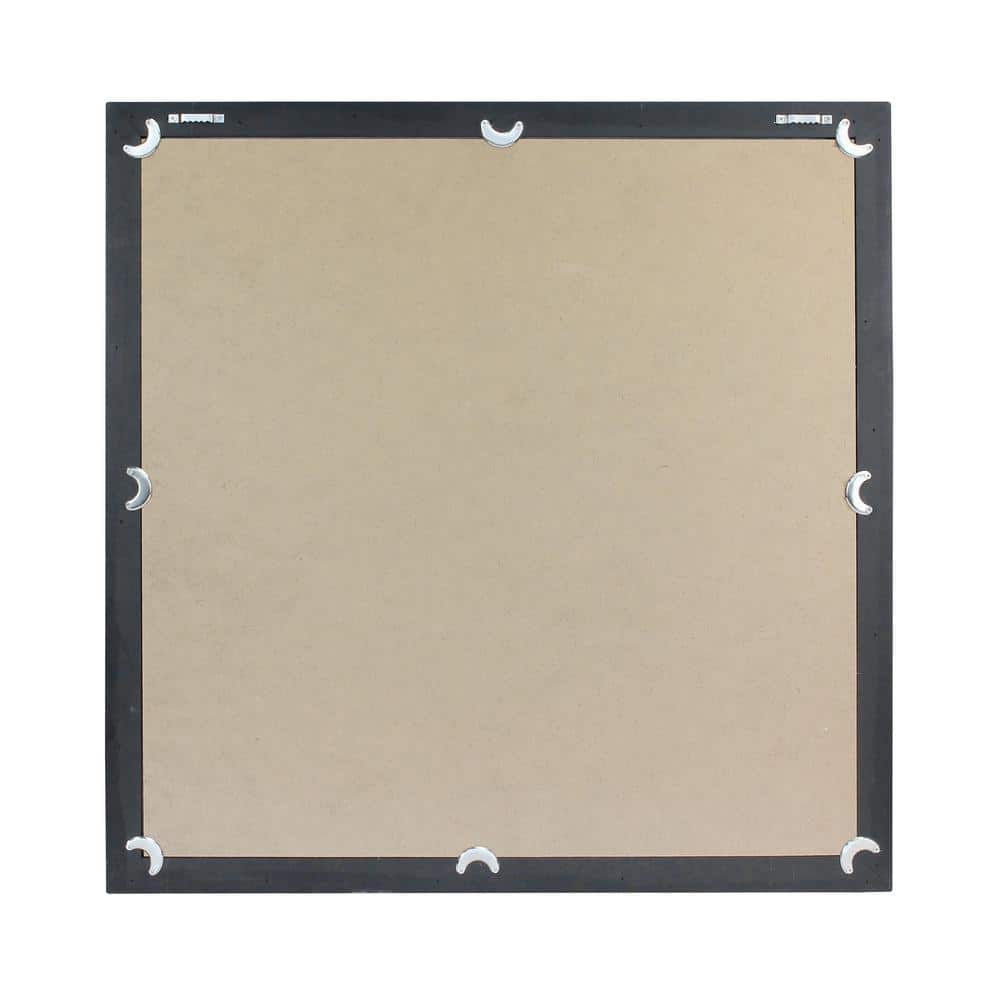 23.5" Black Rustic Wood 9-Panel Square Wall Mirror