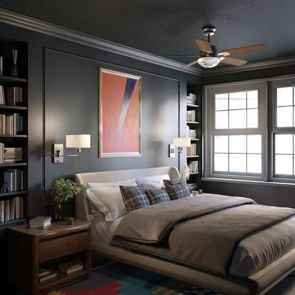 Carrick 1-Light Brushed Nickel Summer Linen Shade Transitional Wall Sconce