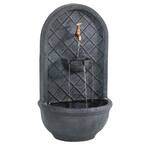 Messina Resin Lead Solar Outdoor Wall Fountain with Battery Backup
