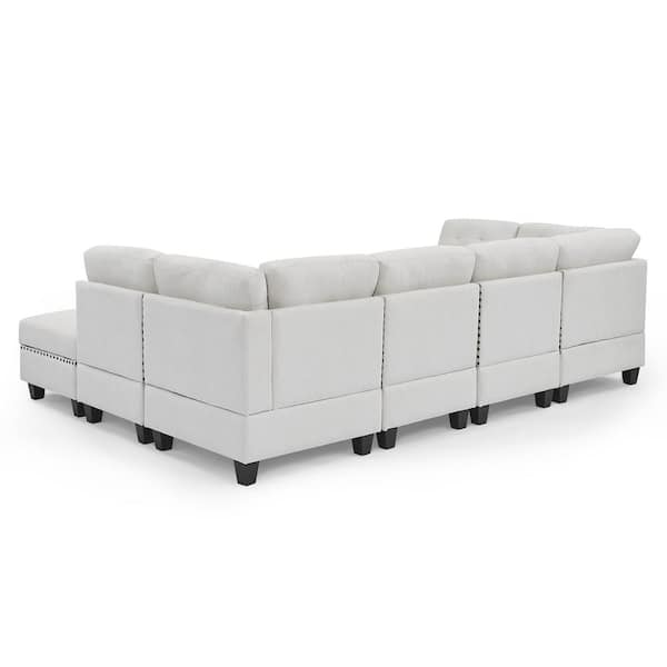 116 inch Velvet Fabric Modular Sectional Sofa, Symmetrical Sofa