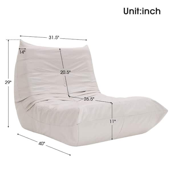 31.5 in. Armless Polyester Rectangle Lazy Sofa Floor Lounge Chair Living  Room Bedroom Lazy Chair Bean Bag Sofa in White ZT-WF304974AAK - The Home  Depot