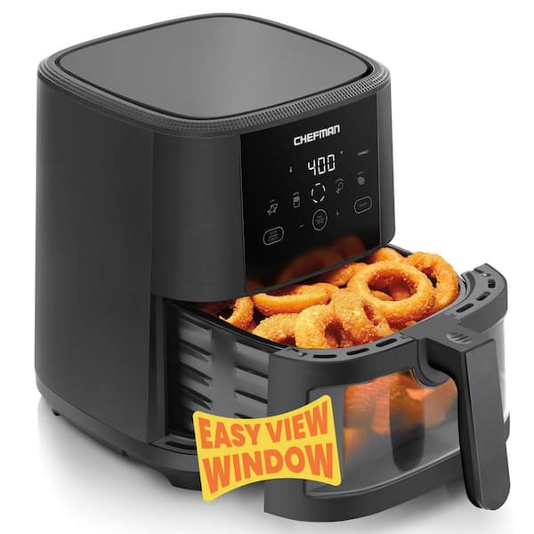 Chefman 6 qt. Black Double Basket Air Fryer with Capacitive Touch Control,  and Windows RJ38-SQPF-3TDB-2W - The Home Depot