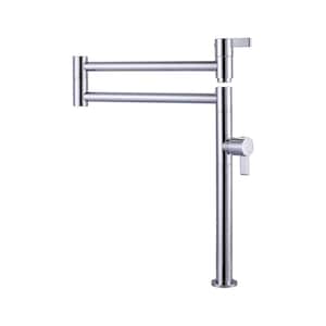 Standed Deck Mounted Pot Filler Faucet with Lever Handle in Chrome