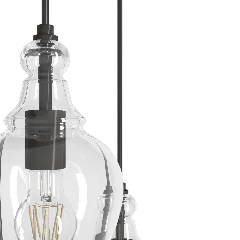 Maple Park Noble Bronze 5-Light Glass Cluster Pendant