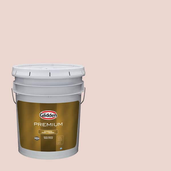 Glidden Premium 5 gal. PPG1062-2 Coral Cream Flat Exterior Latex Paint