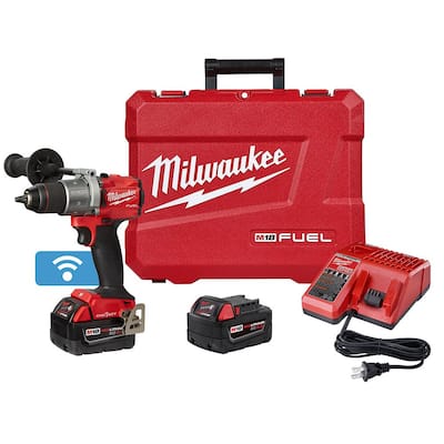 M18 FUEL ONE-KEY 18-Volt Lithium-Ion Brushless Cordless 1/2 in. Drill Driver Kit with Two 5.0 Ah Batteries Hard Case