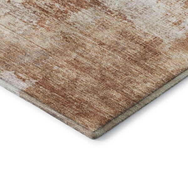 Mayfield Premium Machine Washable Abstract AMF2171 Copper 2 ft. x 7 ft. Runner Rug