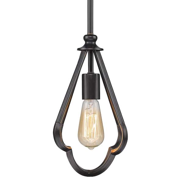 Golden Lighting Saxon 1-Light Aged Bronze Pendant