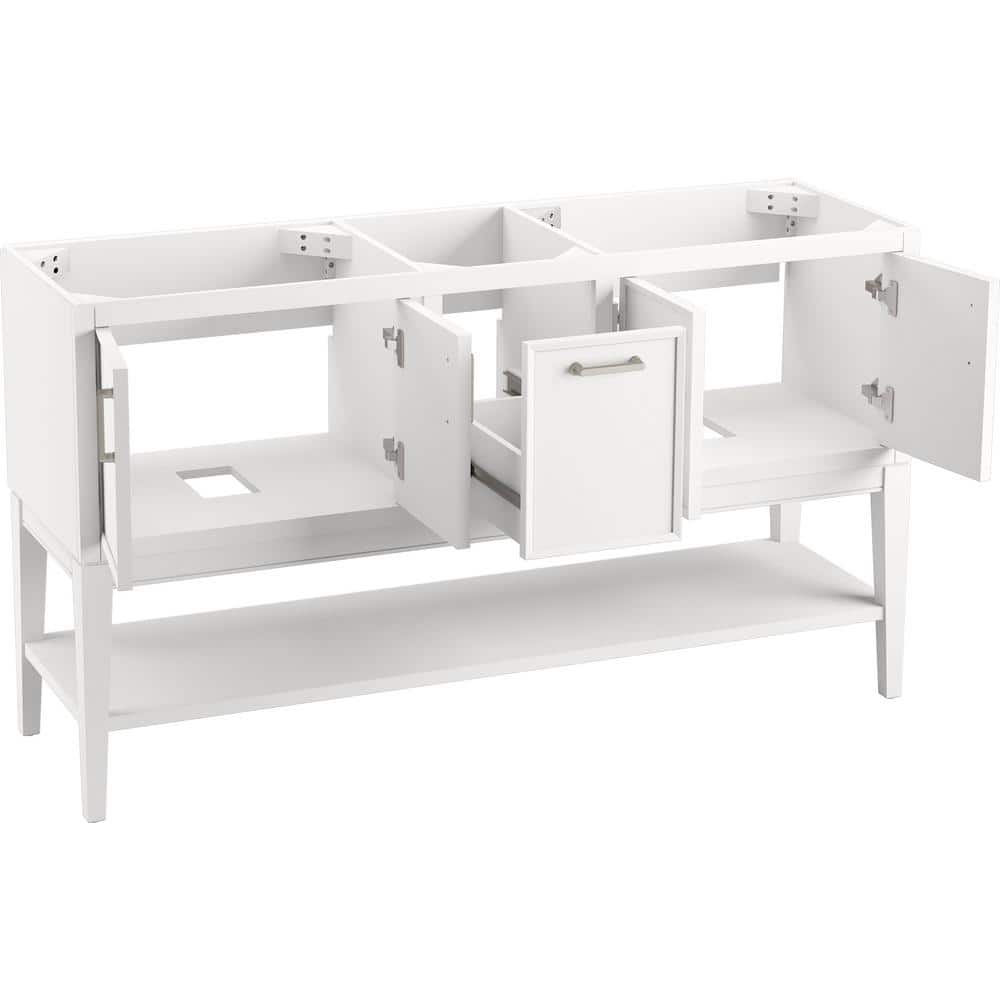 Winnow 60-Inch White Double Sink Bathroom Vanity Set