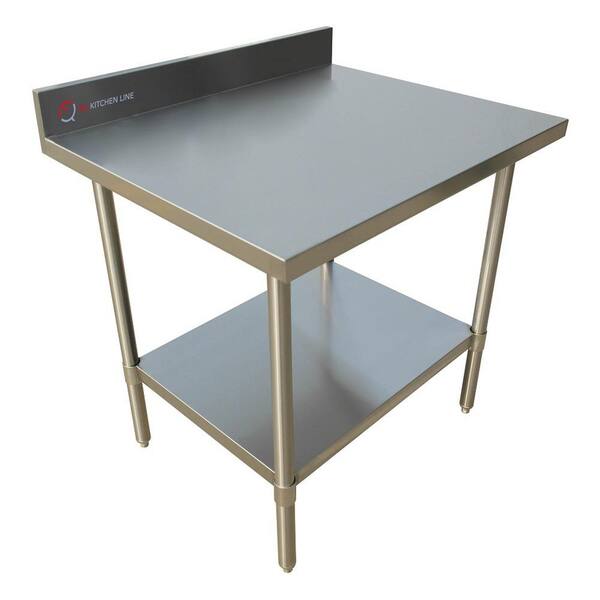 EQ Kitchen Line 24 in. x 24 in. x 34 in. Stainless Steel Kitchen Utility Table Surface
