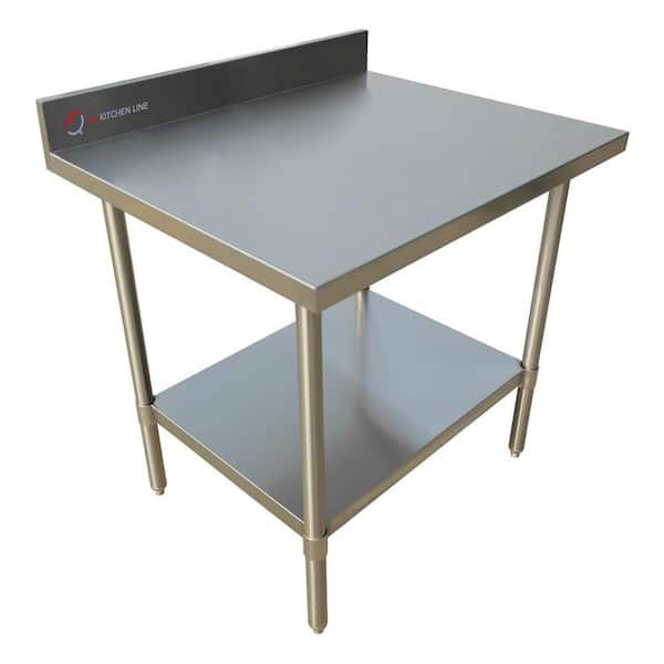 EQ Kitchen Line 72 in x 30 in x 34 in Stainless Steel Kitchen Utility Table Surface