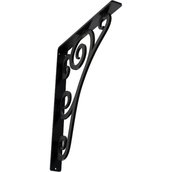 Ekena Millwork 1-1/2 in. x 15 in. x 12 in. Wrought Iron Single Center Brace Tristan Bracket