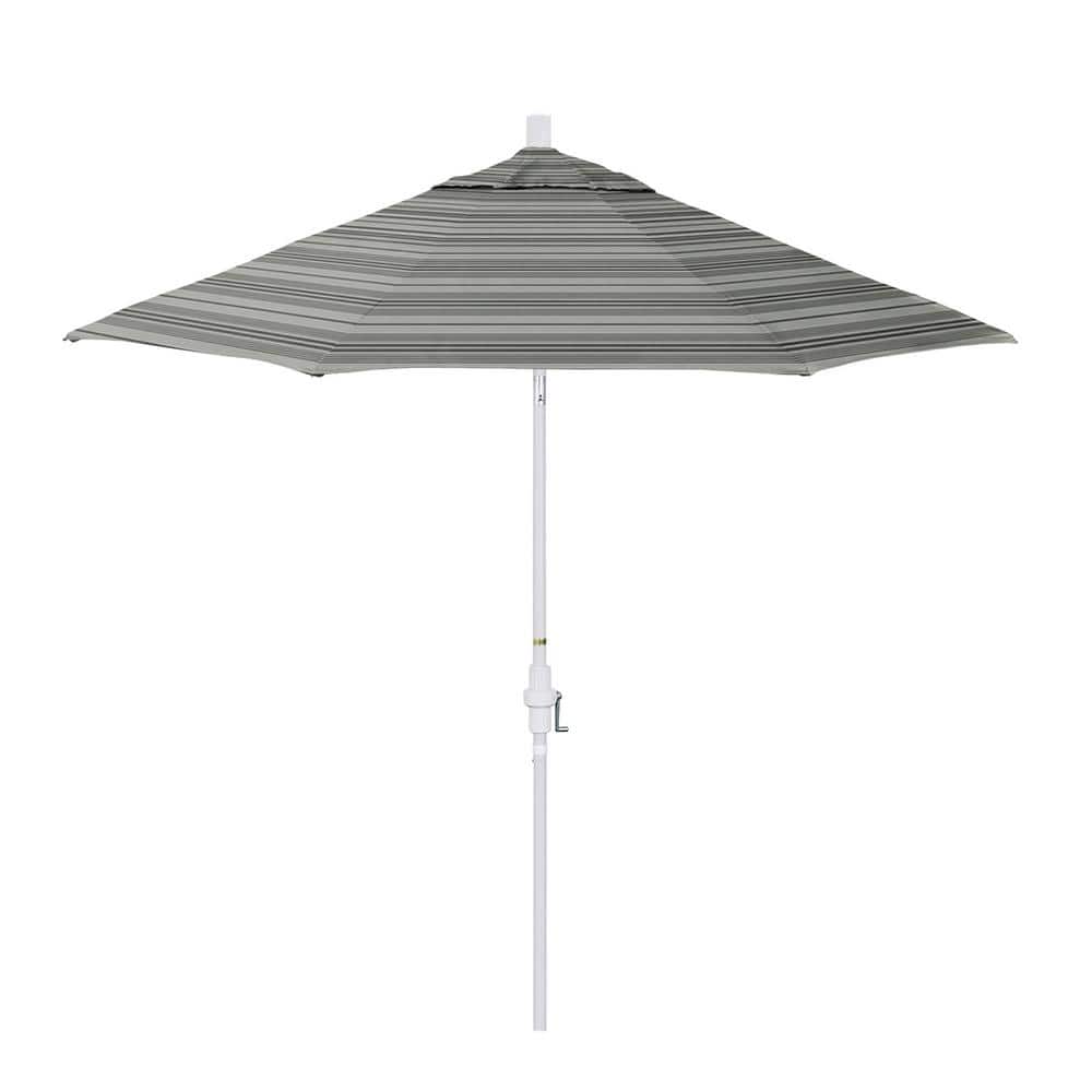 9 ft. Matted White Aluminum Market Patio Umbrella with Crank Lift and Collar Tilt in Wellfleet Steel Pacifica Premium price history on PriceWatchPro