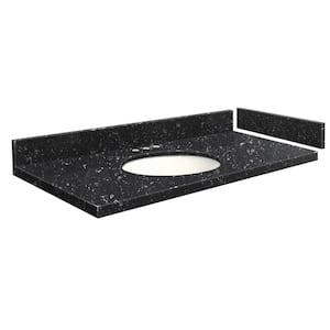 37.25 in. W x 22.25 in. D Quartz Vanity Top in Interlude with Widespread with White Basin
