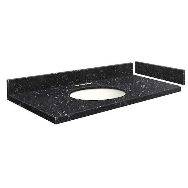 Transolid 57.5 in. W x 22.25 in. D Quartz Vanity Top in Interlude with Widespread with White Basin