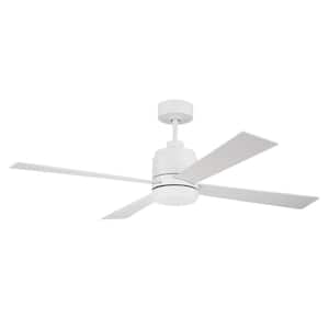 McCoy 52 in. Indoor White Finish Ceiling Fan with Soft White Integrated LED Light and 4 Speed Control Included
