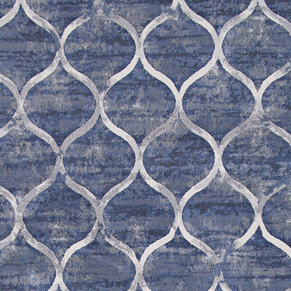 Dusk Blue Modern European 31'' x 94'' Synthetic Runner Rug