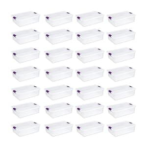 32 Qt. Clear View Latch Lid Stackable Storage Bin Container (24-Pack)