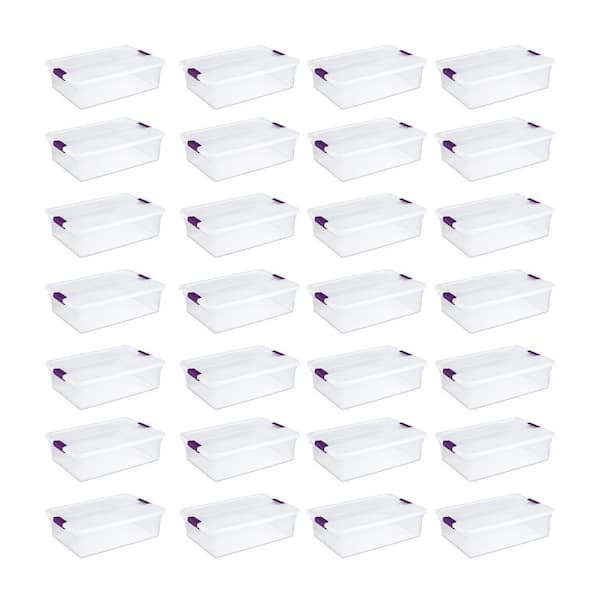 Sterilite 32 Qt. Clear View Latch Lid Stackable Storage Bin Container (24-Pack)