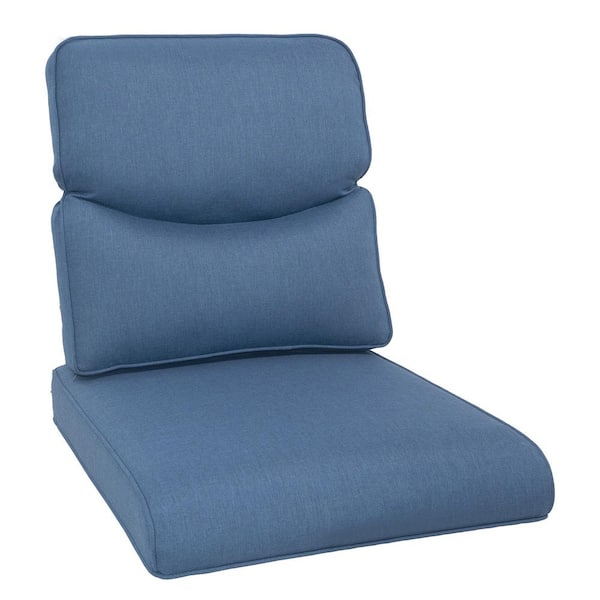 Crescent 22 in. x 25 in. x 4 in. 2-Piece Deep Seating Outdoor Lounge Chair Replacement Cushion Set in Blue