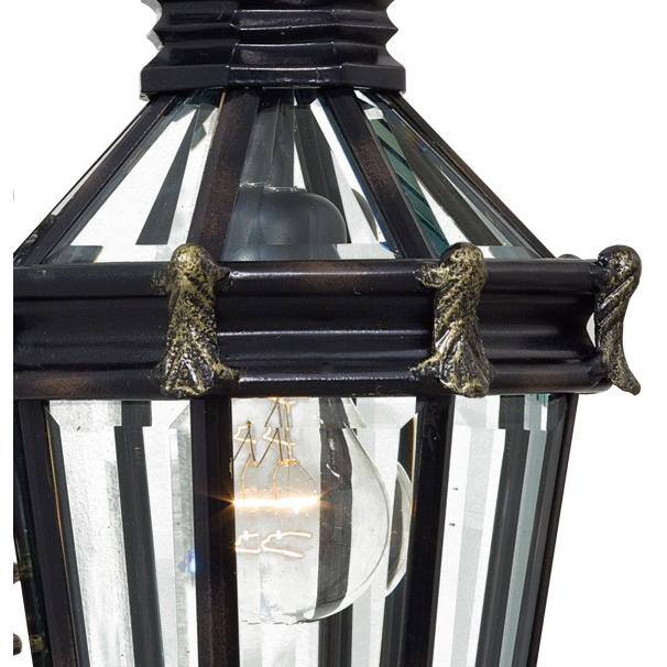 Heritage Gold and Black Outdoor Wall Lantern Sconce with Clear Glass