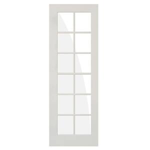 36 in. x 96 in. 12-Lite Clear Solid Hybrid Core MDF Primed Left-Hand Single Prehung Interior Door