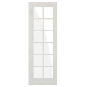24 in. x 96 in. 12-Lite Primed Solid Hybrid Core MDF Wood Interior Door Slab