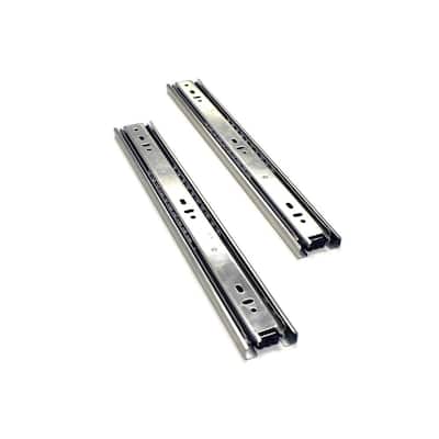 uxcell 14in Length 27mm Width 2 Sections Ball Bearing Cabinet Drawer Slide White 2PCS 