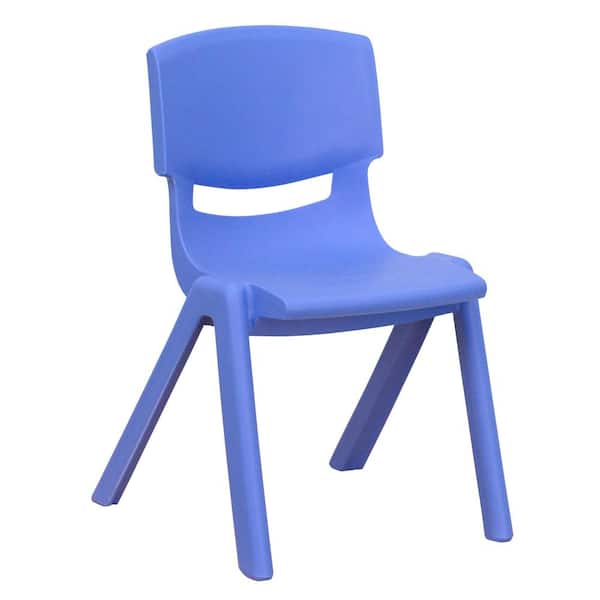 Flash Furniture Blue Plastic Stackable School Chair with 12 in. Seat Height