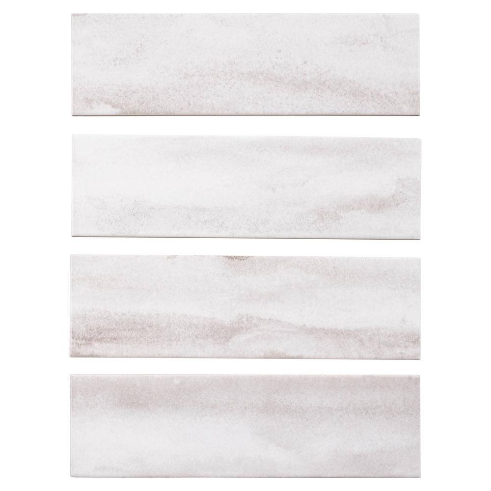 Splendor 3" x 10" Glossy Gray Porcelain Wall Tile