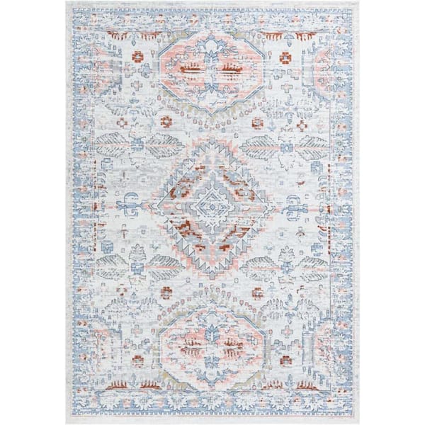 Unique Loom Kamala Washable Oriental Ivory 10 ft. x 14 ft. 1 in. Area Rug