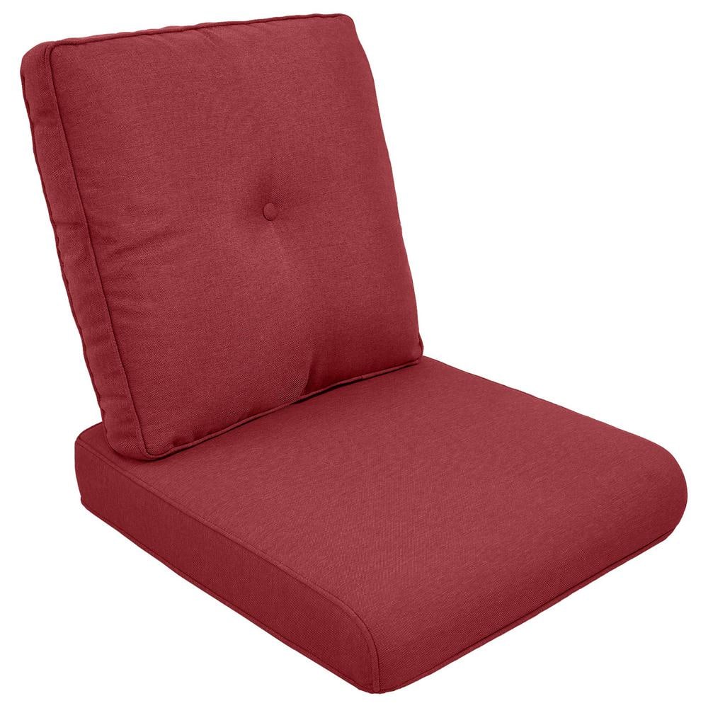 Carolina Square 22 in. x 25 in. x 4 in. Deep Seating 2-Piece Outdoor Lounge Chair Loveseat Cushion in Red price history on PriceWatchPro