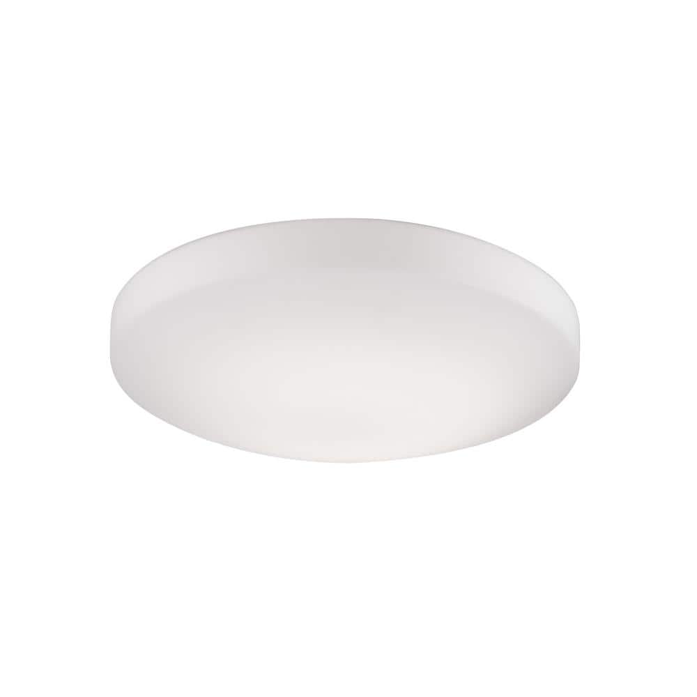 White Glass Polished Nickel LED Flush Mount Light
