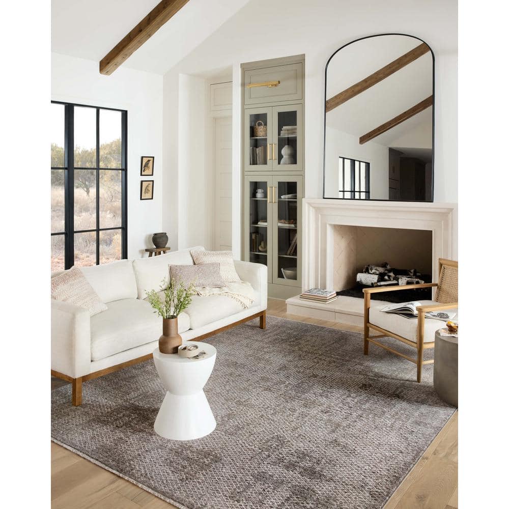 Taupe Dove Rectangular Easy-Care Viscose Area Rug