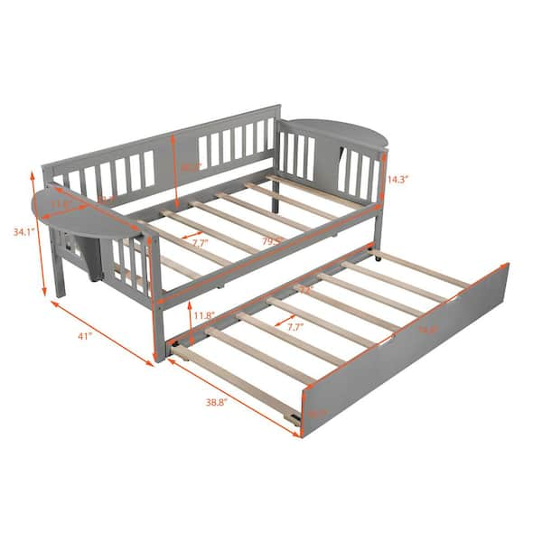 Twin trundle outlet bed frame