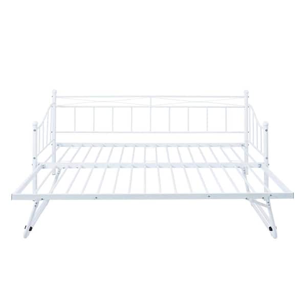 Unbranded White Twin Size Metal Daybed with Twin Size Trundle