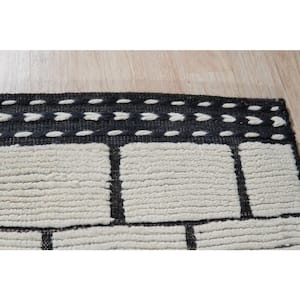 Ivory 8 ft. 3 in. x 9 ft. 7 in. Hand-Knotted Wool Moroccan Berber Moroccan Area Rug