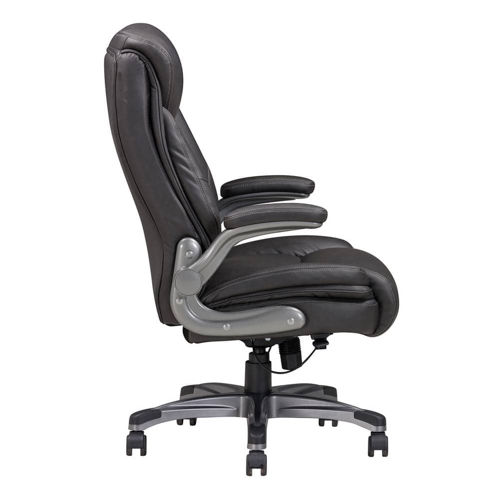 Gray High Back Executive Swivel Office Chair with Adjustable Arms