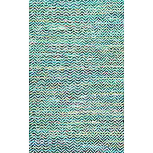 nuLOOM Rochell Bohemian Chevron Green Doormat 3 ft. x 5 ft. Area Rug