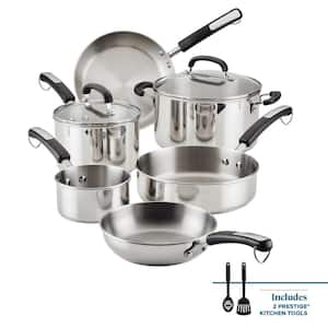 Brilliance 10-Piece Stainless Steel Cookware Set in Silver
