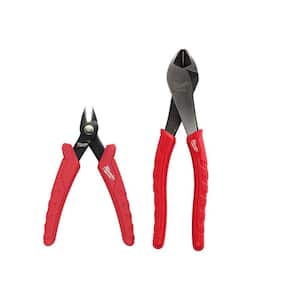4.75 in. Mini Flush Cutting Pliers and 8 in. Diagonal-Cutting Plier with Angled Head (2-Piece)