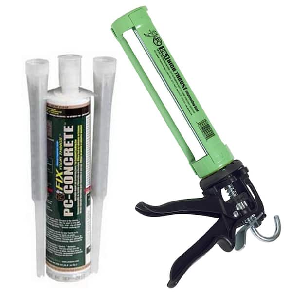 PC Products PC-Concrete Kit, 8.6 oz. Cartridge with 250ml Steel Dispensing Gun, For Anchoring and Crack Repair, Epoxy Adhesive Paste