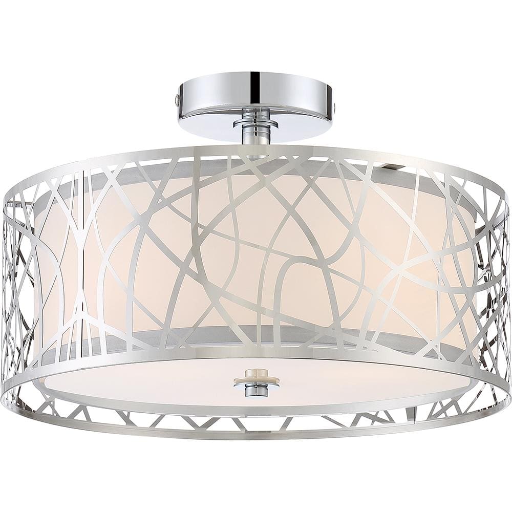 Abode 15 in. 3-Light Polished Chrome Semi-Flush Mount price history on PriceWatchPro