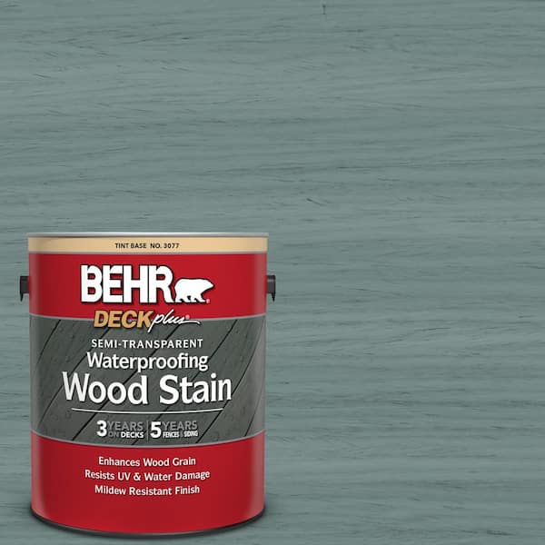 BEHR DECKplus 1 gal. #ST-119 Colony Blue Semi-Transparent Waterproofing Exterior Wood Stain