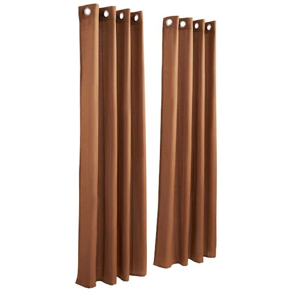 Natural Linen Curtains, Linen, 52 in. W x 84 in. L, Light Filtering, Back Tab, Indoor, Blackout Curtain, Set of 2