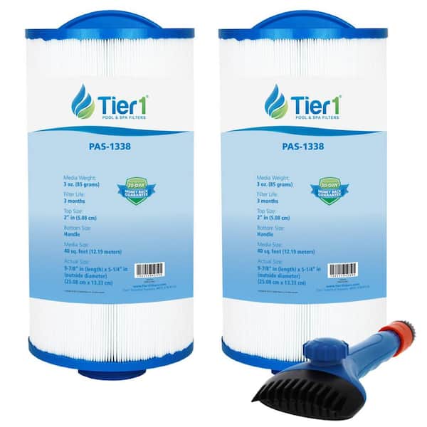 Tier1 5.25 in. Dia. Pool Filter Cartridge Replacement for Jacuzzi 6540-723, PJW40SC-F2M, FC-2811,5CH-402 (2-Pack)