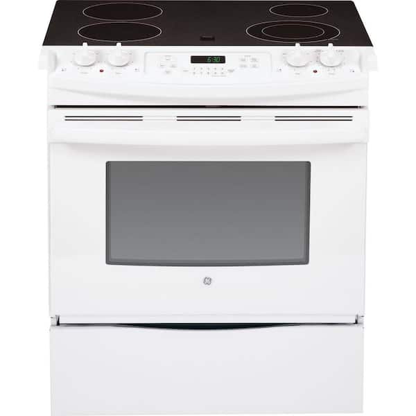 GE 4.4 cu. ft. Slide-In Electric Range with Self-Cleaning Oven in White