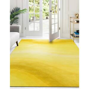 Yellow 9 ft. x 12 ft. Desertland Hand-Tufted Wool Area Rug